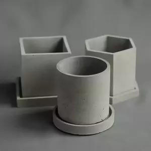 둥근 사각형 펜 홀더 석고 용기 콘크리트 화분 실리콘 금형 육각형 시멘트 다육 식물 심기 냄비