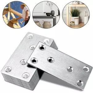 10개 스테인리스 스틸 앵글 코드 고정 브래킷 직선형 네 구멍 캐비닛 서랍 선반