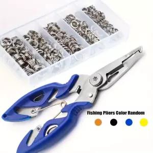 100pcs/200pcs 고강도 스테인레스 스틸 분할 링 낚시 펜치가 있는 루어 커넥터