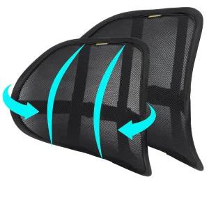 SASEHOME 지지대 등받이 지원 사무실 의자용 2팩 베개 이중 통기성 메쉬 및 조절 가능한 스트랩