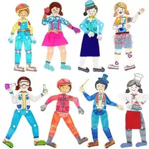 글로벌이지 종이 관절 인형(10인용)