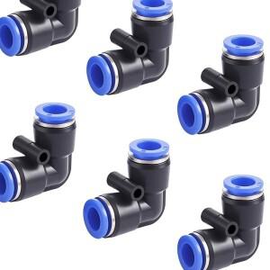 10/50Pcs PV 퀵 커넥터 공압 플러그 90도 팔꿈치 플라스틱 피팅 4mm/6mm/8mm/10mm 부품 파이프 푸시 물