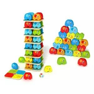 협응력 신체균형 지능발달 코끼리쌓기퍼즐 논리적사고 아기교구 홈스쿨링 상상력발달 원목블럭 교구