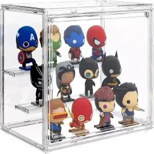 아크릴 디스플레이 케이스 3단 투명 피규어 자석 도어 방진 쇼케이스 포함 수집품 적재 가능 보관함용