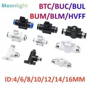 BUC BUL BUM 4 6 8 10 12mm 공압 피팅 퀵 커넥터 에어 튜브 수동 밸브 스티어링 스위치 볼