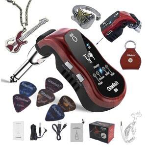 [미국배송] 기타피쉬 베이스 헤드폰 앰프 블루투스 앰프 이어폰 기타 헤드폰 링 목걸이 휴대용 멀티 이펙트 앰프: 코러스 메탈 WAH 플랜지