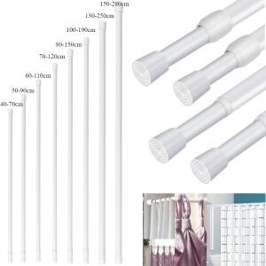 스프링 장력 커튼 막대 내구성 조절 가능 길이 욕실 주방 찬장에 텔레스코픽 폴란드 드릴 없음