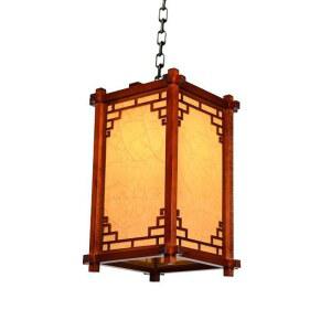 전통등 한옥등 사각 가죽 전통 찻집 레스토랑 스타일 팬던트 나무