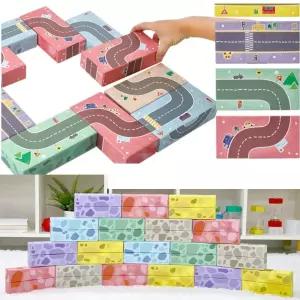 창의력 만들기 협동놀이 종이벽돌 도로블럭 30p 협응능력 사고력발달 IQ