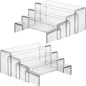 지알라락 2세트 대형 아크릴 디스플레이 라이저 8개 클리어 향수 스탠드 정리함 데스크톱 선반 팝 피규어