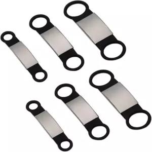 금속 링이 달린 고양이 및 개 목걸이용 실리콘 반려동물 ID 태그 S/M/L 이름표 6종의 PCS 슬라이드