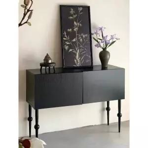 복도장식장 폭좁은 원목 블랙 미니 현관콘솔 엔틱