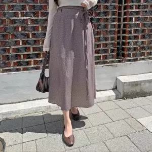 [하프클럽/다잇템]여자 잔잔 꽃패턴 허리스트랩 에이라인 스커트