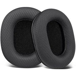 [미국배송] 오디오 테크니카 ATH M50X M50XBT M50RD M40X M30X M20X MSR7 SX1 모니터 헤드폰용 이어패드 교체 내구성이 뛰어난 메쉬 원단으로 쿠션 고밀도 폼 - 블랙
