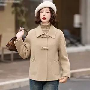 빛채운 울 모직 가을 루즈핏 양면 캐시미어 엄마옷 코트 숏 여성코트 OPH3