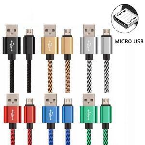 마이크로 USB 2.4A 고속 Chagring 케이블 삼성 갤럭시 A3/A5/a7 안드로이드 전화 모바일 장치 용 나일론 데