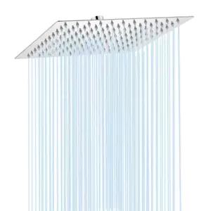 스테인리스강 사각 빗물 샤워헤드 가압 대형 8 인치 10/12