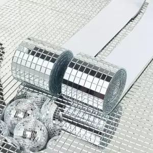 30/60/100*4cm 미니 유리 사각 거울 모자이크 벽 스티커 타일 DIY 파티 디스코 욕실 인테리어 홈