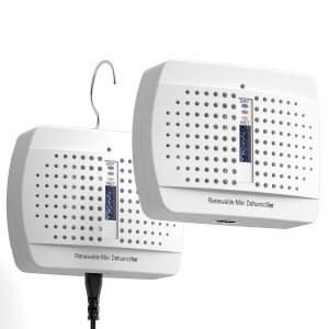 소형 제습기 2팩, 충전식 습기 흡수기, 총기 안전 미니 습도 댐프리드, 휴대용 자동차 옷장 욕실 작은