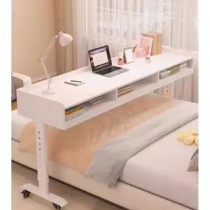 침대위책상 노트북 보조 협탁 핑크 바퀴달린 접이식 베드