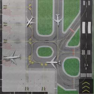 활주로 모형 모델 공항도로 시뮬레이션 종이 비행장 비행기 항공기 디오라마