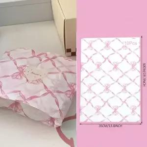 10개입 리본 티슈 포장지 핑크 꽃다발 꽃 케이크 베이킹 선물 포장 아트지 DIY 공예 생일 장식용