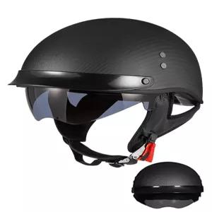 바이크 반모 할리 오토바이 라이딩 헬멧 카본 클래식 스쿠터 하이바 빈티지 블랙 할리반모