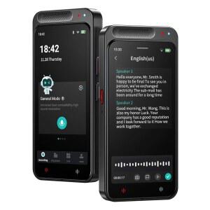 [미국배송] AI 음성 녹음기 전사 및 요약 번역 기능이 있는 디지털 80GB 음성-텍스트 회의 녹음기 전사기 134개 언어 지원 강의용 장치