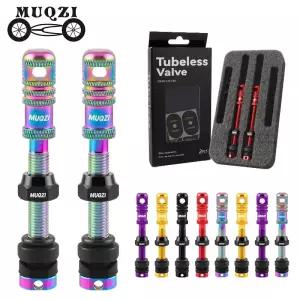MUQZI 튜브리스 프레스타 밸브 키트 45/55/65/75/85/100mm MTB 로드 그래블 바이크용