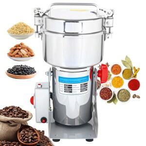 750g 상업용 곡물 분쇄기 - 커피, 향신료, 견과류 및 곡물을 위한 2000W 대형 전기 공장 | 28000 RPM 산업용 스테인리스 스틸 5 블레이드 시스템 가정용 레스토랑용