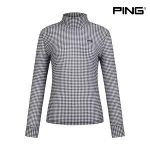 [핑]PING 골프 체크 하이넥 긴팔 이너 티셔츠 121D2TI351 BK 여성긴팔티