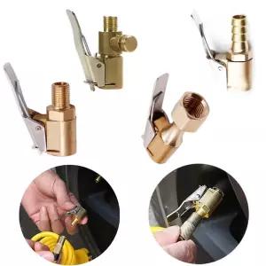 자동차 타이어용 휴대용 팽창식 펌프 에어 척 팽창기 밸브 커넥터 클립온 어댑터 황동 8mm 휠