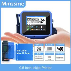 레이저 각인기 QR 바코드 배치 날짜 번호 로고 만료 날짜 코딩 기계 28개 언어용 휴대용 미니 핸드헬드 잉크젯 프린터 12 7mm