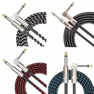 6.35mm 오디오 케이블 TRS 1/4인치 일렉트릭 기타/베이스용 1.5m/3m 금도금 차폐 저소음 잭