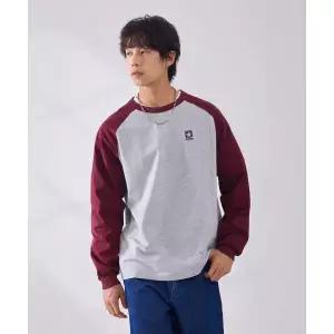 컨버스 CONVERSE 저지 레트로 로고 래글런 롱슬리브 티셔츠 빈티지 그레이 헤더 UCJ438-G59 377668