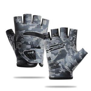 남성용 및 여성용 아이핏브레 낚시 장갑 - 미끄럼 방지 통기성 손바닥, 자외선 차단 3컷 하프 핑거 디자인 카약, 조정 얼음 낚시에 이상적입니다