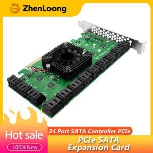 ZhenLoong  라이저 카드 SATA 3.0 커넥터 컨트롤러 PCI-E X16 4X 6G 어댑터 포트