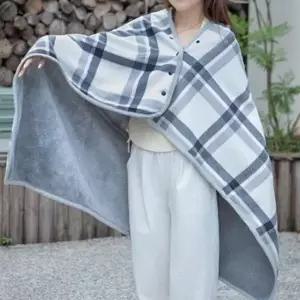 어깨 담요 무릎 담요 똑딱이 융털 극세사 겨울 따뜻한 블랭킷 침대