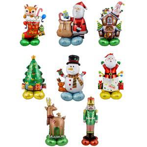 1세트 대형 스탠드 풍선 트리 산타클로스 크리스마스 나비다드 눈사람 파티 받침대 장식