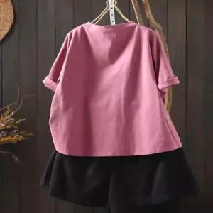 여름 여자티 컬러호박 반팔 프린트 티셔츠 라운드맨투맨 원템2