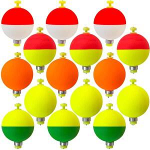 15개 낚시 보버, 스냅용 가중 EVA 폼 볼 배스 트라우트 크래피용 보버 담수 염수 부유물에 물을 뜨다
