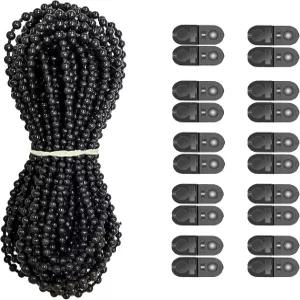 Antfly 플라스틱 10미터 블라인드 비드 체인 코드 - 10개 커넥터 클립이 있는 수직 로마 롤러 그늘 볼 수리