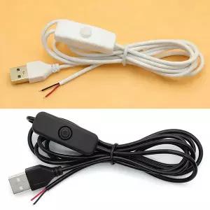 1.5M LED 스트립 USB 커넥터 케이블 연장 2 핀 전원 공급 장치 와이어 켜기/끄기 스위치 LED 조명용 전기 5