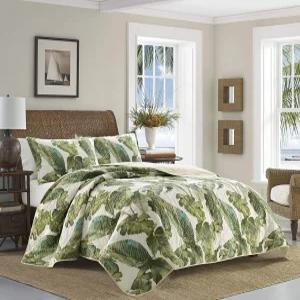 토미 바하마 - 퀸 퀼트 세트 어울리는 찰기가 있는 리버서블 코튼 침구 부드러운 올 시즌 침대 스프레드