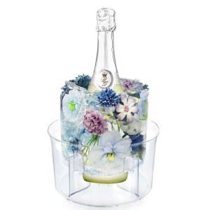 아이스 몰드, 버킷, 몰드 와인 병 냉각기, DIY 샴페인 칵테일 클리어 버킷 냉동고 파티, 결혼식, 축하를 위한 모든 꽃이나 과일 장식, 크리에이티브한 아름다움