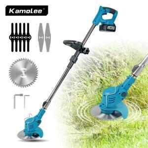 Kmolee 전기 잔디 깎는 기계 무선 트리머 길이 조절 가능한 커터 18v/21V 배터리 용 가정용 정원 도구