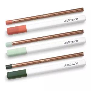 라이프스트로우 시프 3팩 재사용 가능한 스테인리스 일상용 박테리아 3개 휴대용 미세 음용 및 플라스틱