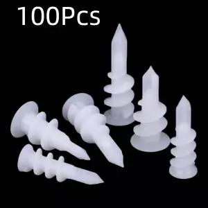 석고보드 석고 중공벽용 탭핑 나사가 있는 드릴링 드라이월 앵커 100개 플라스틱 나일론 확장 플러그
