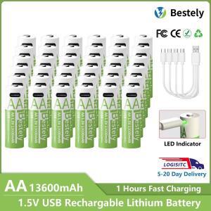 타입-C 초대용량 배터리 AA 1.5V 13600mAh 리튬 충전식 출력 전압 안정적인 공급