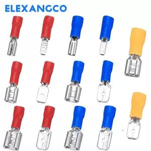 50PCS 2.8/4.8/6.3 절연 스페이드 와이어 커넥터 전기 압착 단자 남성과 여성 빨간색 파란색 노란색